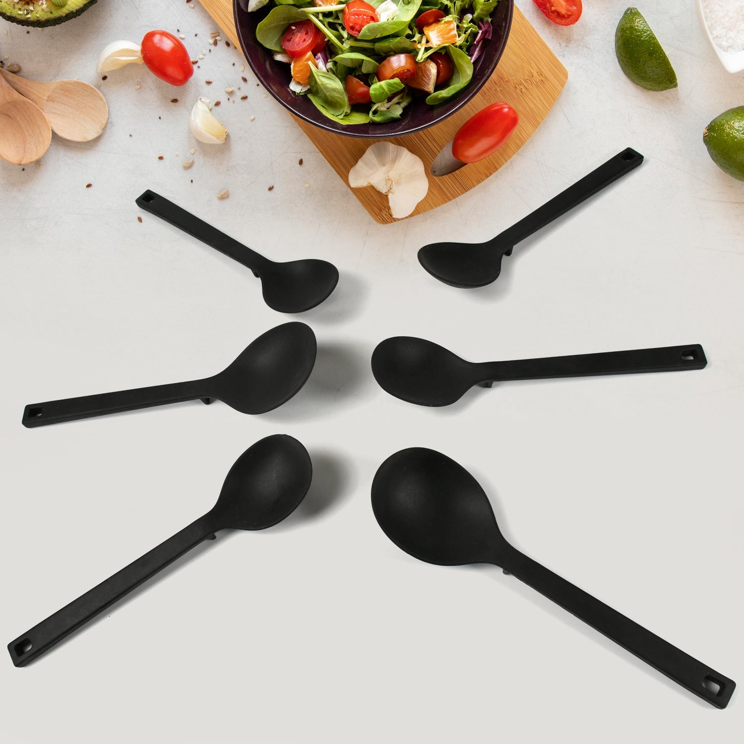 Multipurpose Silicone Spoon, Silicone Basting Spoon Non-Stick Kitchen Utensils Household Gadgets Heat-Resistant Non Stick Spoons Kitchen Cookware Items For Cooking and Baking (6 Pcs Set) Multipurpose Silicone Spoon, Silicone Basting Spoon Non-Stick Kitchen Utensils Household Gadgets Heat-Resistant Non Stick Spoons Kitchen Cookware Items For Cooking and Baking (6 Pcs Set)